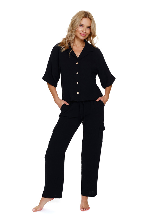 7236 Muslin Doctor Nap Pijamale dama - negru