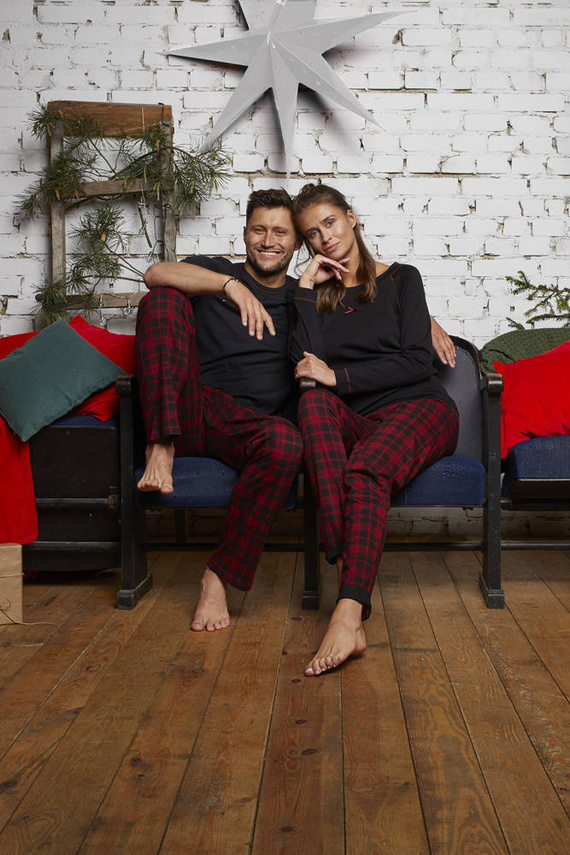 Ordesa Pijama de damă cu mânecă lungă, pantaloni lungi Italian Fashion - negru/print