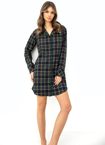 Sensis Skyler cămașă de noapte verde 100% bumbac flanel în carouri