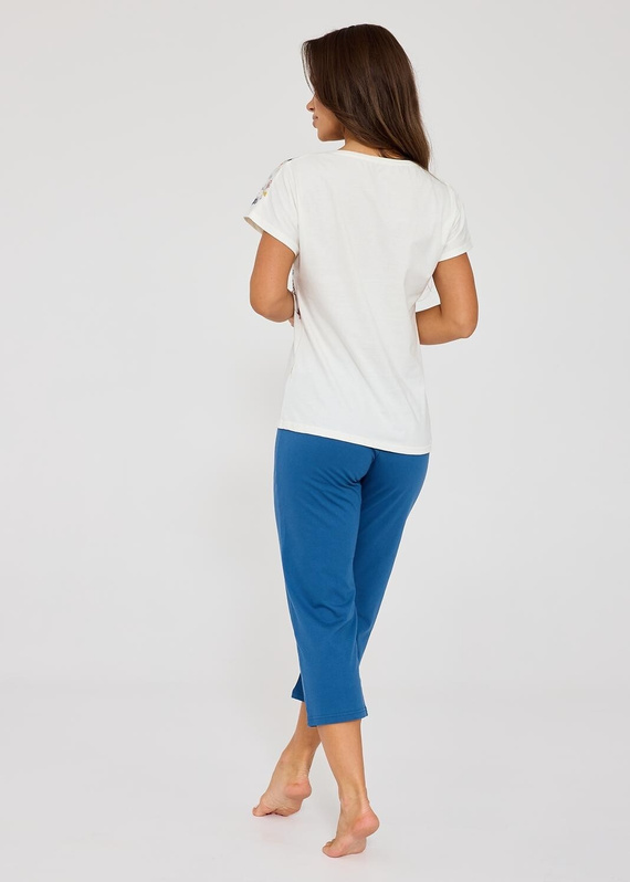 Cornette Floris 369/345 ecru – pijama damă 100% bumbac 7/8