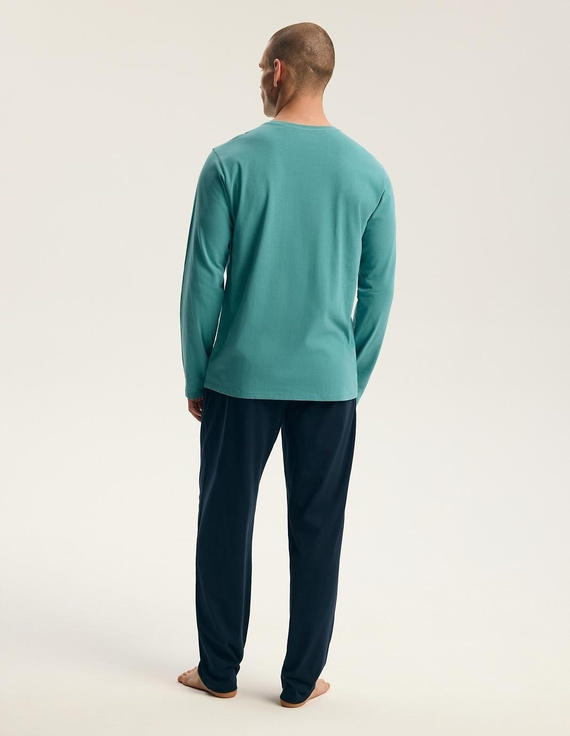 Henderson Core 45500 Flank pijama bărbați verde, lungă, 100% bumbac