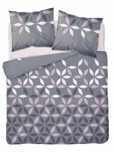 5024 A Lenjerie de pat microfibra cu flori Detexpol gri