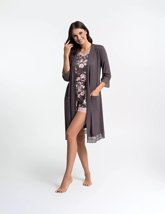 Halat damă Moraj PDSZ4300-003 din vâscoză cu dantelă, cu cordon