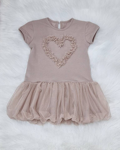 Rochie cu maneca scurta Mia Bambarillo, bej