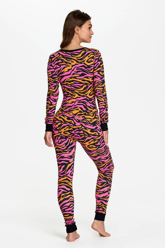 28 Salopetă de damă Zebra Bonamera, roz și portocaliu