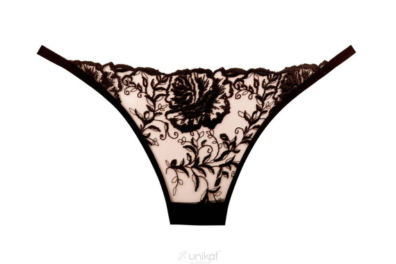 Tanga de dama Saksia Unikat negru-bej