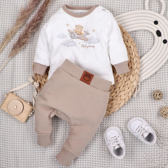 ABN-5514 Pantaloni de trening Nini pentru copii Sky Journey - bumbac organic, talie confortabilă