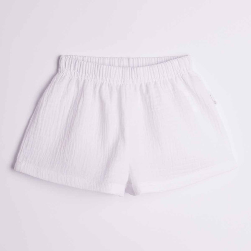 Pantaloni scurți pentru fete Nicol 224315 mușelin 100% bumbac vară-alb