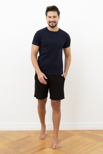 Tricou cu mânecă scurtă pentru bărbați Ikar Italian Fashion - albastru marin