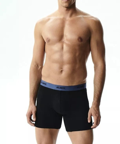Boxeri bărbați Atlantic 3MH-0177 A3 set 3 bucăți negru-denim, bumbac, picior lung