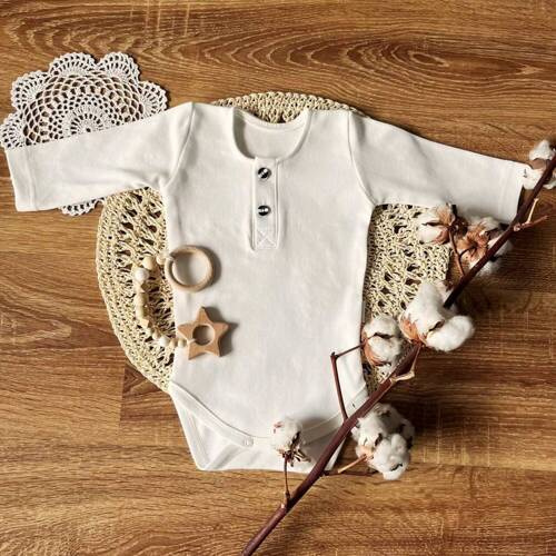 BP003 Body polo cu mâneci lungi Mamatti - ecru