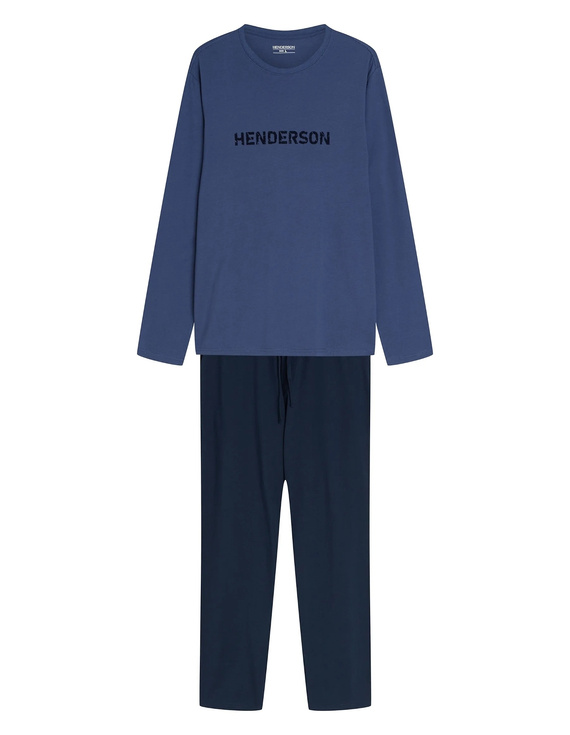 Henderson Flock 45491 Pijamale bărbați lungi Steel Blue 100% bumbac