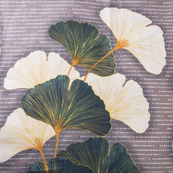 31510/2 Set de lenjerie de pat din flanel Flanellove Darymex bej verde frunze de ginkgo – set, 100% bumbac, călduros și moale