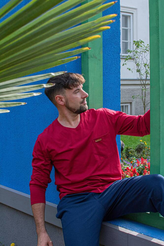 683 Kevin Forex Pijama pentru bărbați - maro - albastru marin