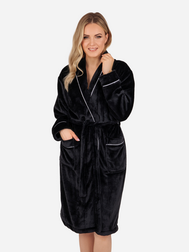 Rosa Halat de baie polar pentru femei ByShelly - negru