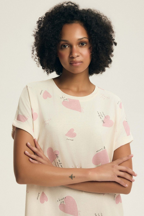 Cămașă de noapte Elain 44496 Henderson – 100% bumbac, inimioare