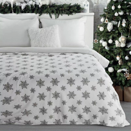 Pătură de Crăciun Blink cu stele Eurofirany, argintie