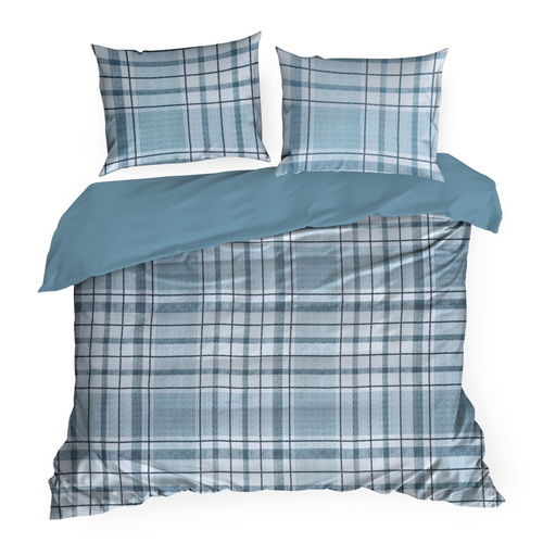 Eurofirany SPRING 95 lenjerie pat 100% bumbac satinat carouri Oeko-Tex