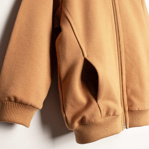 Nicol Olo 222274 bluză bomber băieți caramel din bumbac cu fermoar