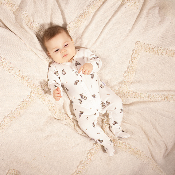 221031 Salopetă bebe Nicol bumbac 100% flori cu botoșei