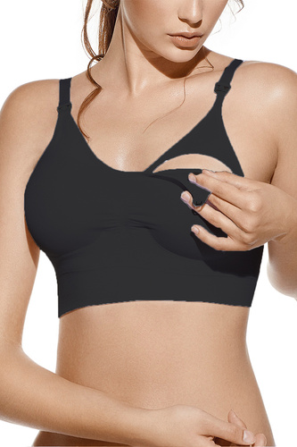 Sutien de alăptare Jana Selene, negru – fără armătură, respirabil