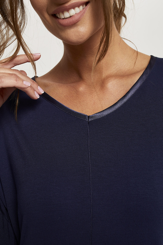 Pijama pentru femei Song Mâneci 3/4, pantaloni 3/4 Modă italiană - albastru marin