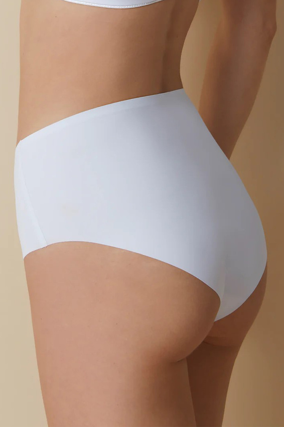 503 Slip de damă Maxi Braga Selene, alb - cu talie înaltă, fără cusături, modelat