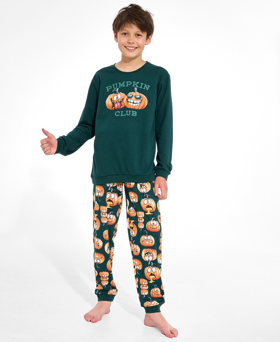 Pijamale băieți Cornette 593/187 966/187 Pumpkin Club 100% bumbac lungă