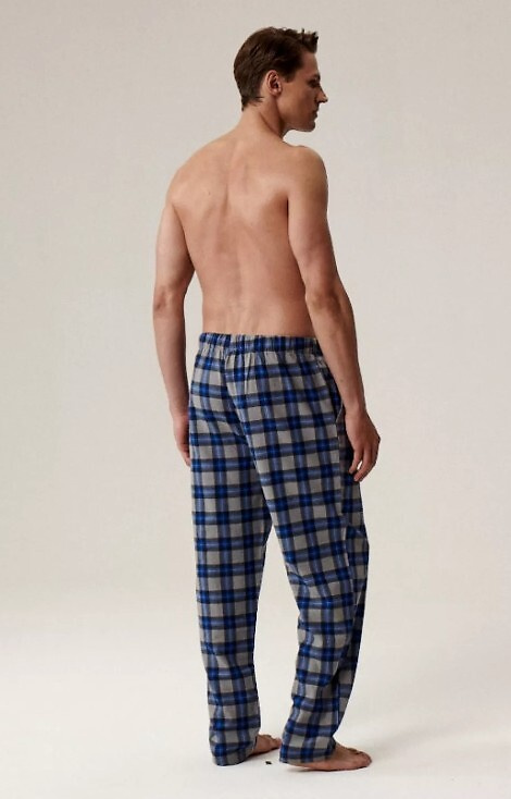 NMB -045 Gri Atlantic – Pantaloni de pijama bărbătești din flanel în carouri