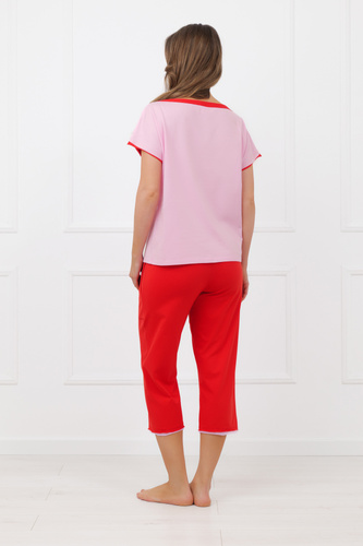 Pijama Sabrina Italian Fashion 100% bumbac – mânecă scurtă, pantaloni 3/4