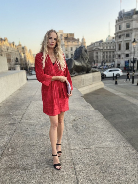 457 Milagros Halat scurt pentru femei Forex - roșu