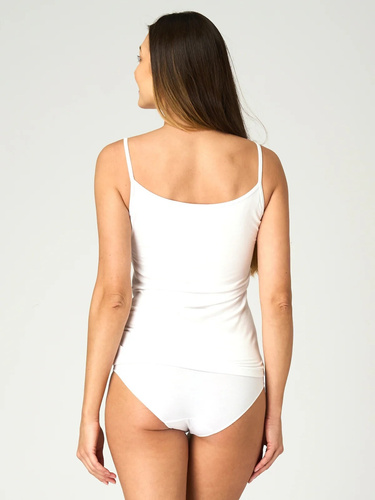 Key LVW 001 tricou damă din bambus cu bretele subțiri 95% bambus alb