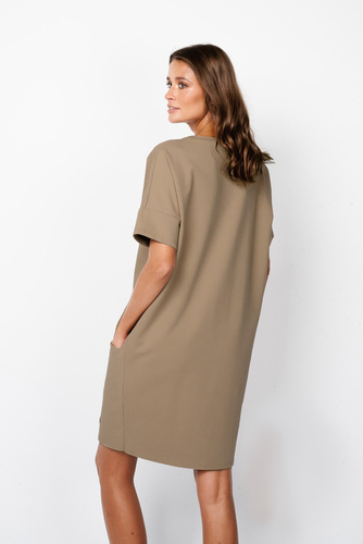 Karina Tunică cu mânecă scurtă pentru femei Italian Fashion - camel