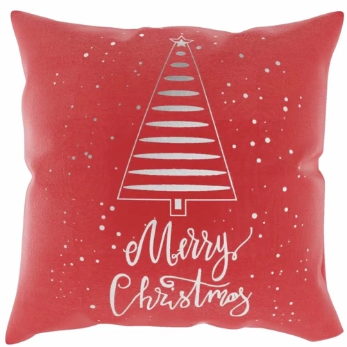 Fata de perna Tree Merry Christmas Crăciun Din Ac și Ață roșie