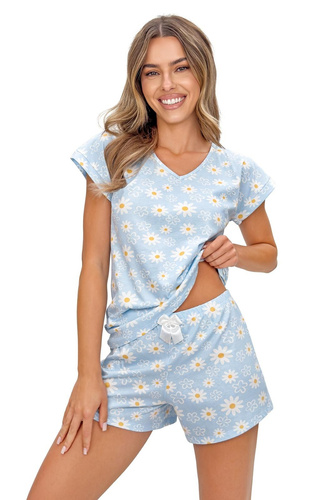 Pijama Donna 3/4 Margaret bumbac mânecă scurtă imprimeu floral