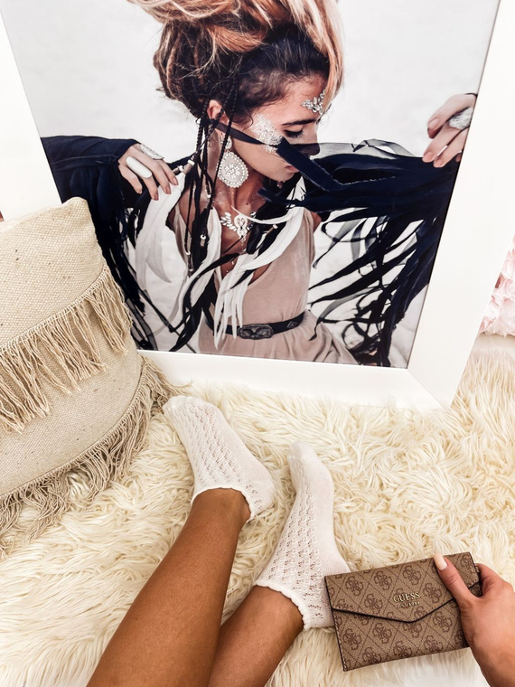 1504-001 Picioare ajurate femei Milena - ecru