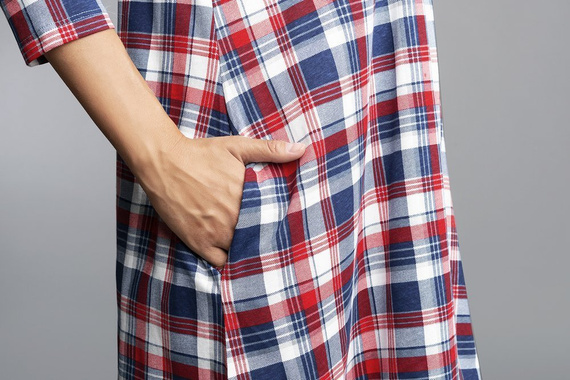 Rugia maternitate și alăptare cămașă de noapte 3/4 mânecă Italian Fashion- roșu