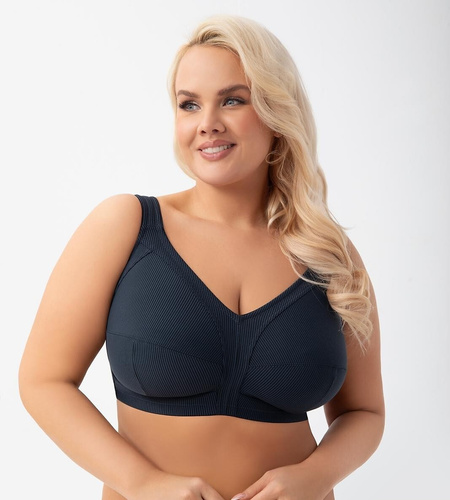 Sutien moale cu armură K 973 Nela Gorsenia navy blue - sutien confortabil pentru bustul plin