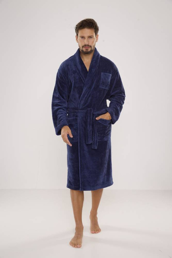 811 De Lafense halat de baie de pluș pentru bărbați - denim