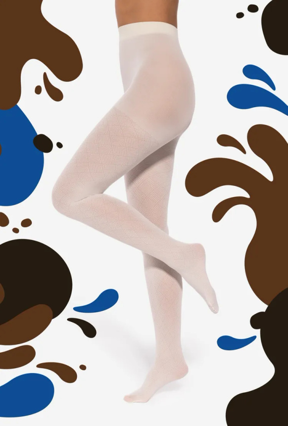 Wedel wz.02 Colanti dama 40 den Gatta - alb-choco