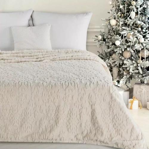 Pătură de Crăciun Blink 2 Eurofirany, crem și auriu