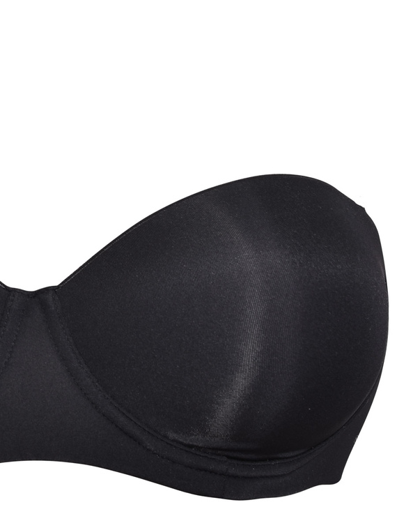 2550 Sutien Bandeau - rigidizat, neted, cu bretele detasabile Sielei negru