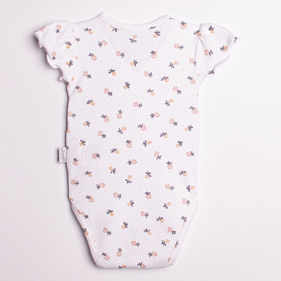 Body din bumbac pentru fetiță cu mânecă scurtă și model floral – Nicol, 220094