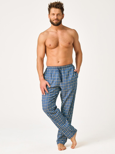 Pantaloni de pijama bărbați Key MHT 404 jeans din flanelă 100% bumbac