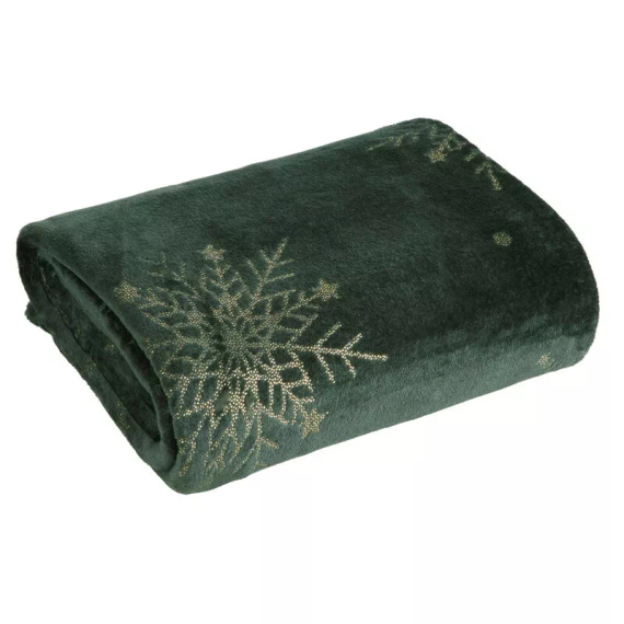 Pătură de Crăciun Eurofirany Verde – Pătură moale din microfibră, 240 g/m²