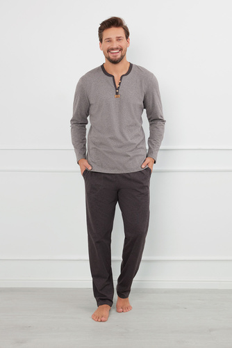 Julius Pijama cu mânecă lungă pentru bărbați, pantaloni lungi Italian Fashion - ¶r.melange/c.melange