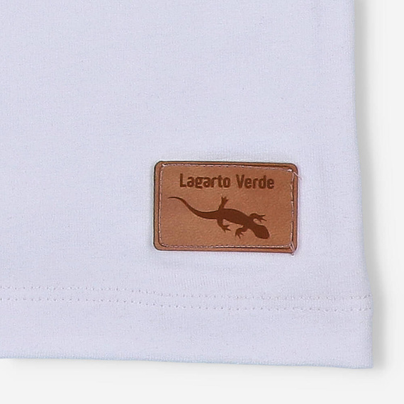KAR-2007/BIA Tricou Lagarto Verde pentru baieti, alb