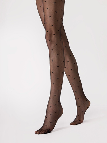 G 6120 Cuori Fiore colanti 20 den - negru