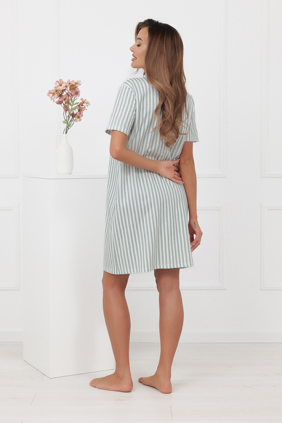 Cămașă de noapte damă Genna Italian Fashion 100% bumbac dungi