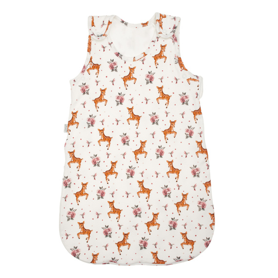 216043 Sac de dormit pentru bebeluși Lala Nicol – 100% bumbac, model cu căprioare și păsări